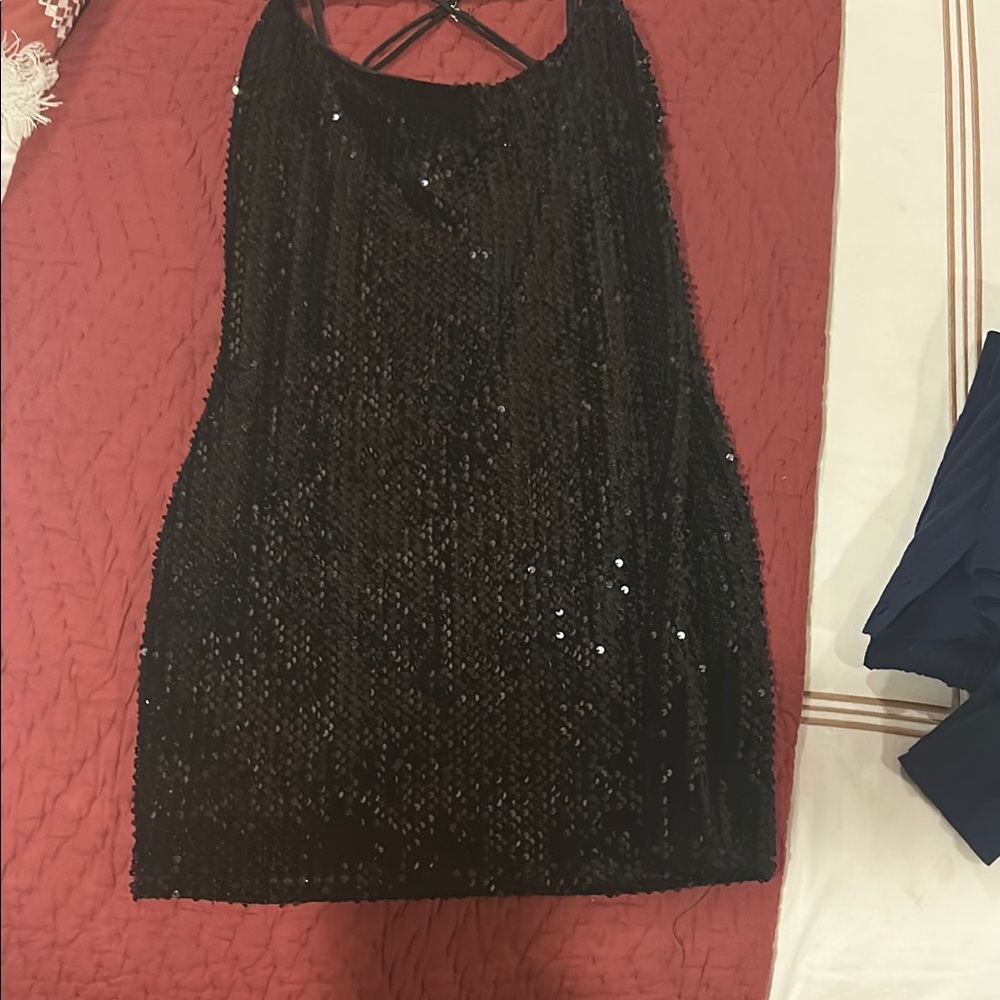 Lucy in the Sky Black Sequin Dress